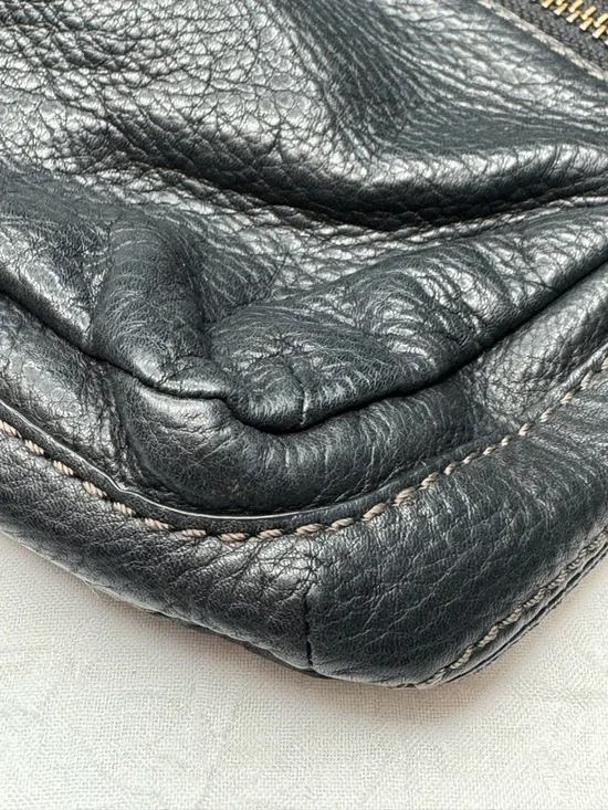 Fossil Black Leather Crossbody Gold tone Hardware - Picture 9 of 12